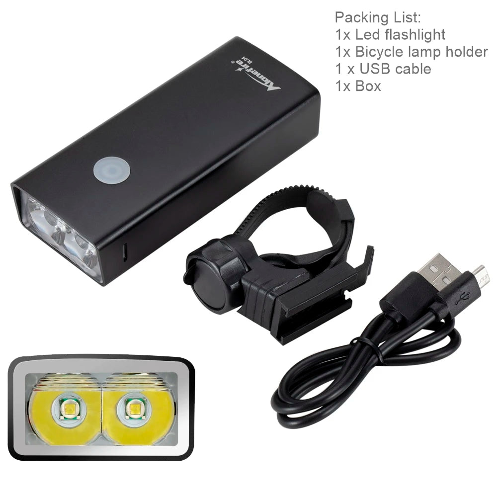 2 In 1 Rechargeable T6 LED Flashlight And Bicycle Light