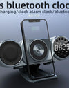 Multifunctional wireless charging Bluetooth clock speaker bedside creative ornament RGB dazzling magnetic subwoofer audio