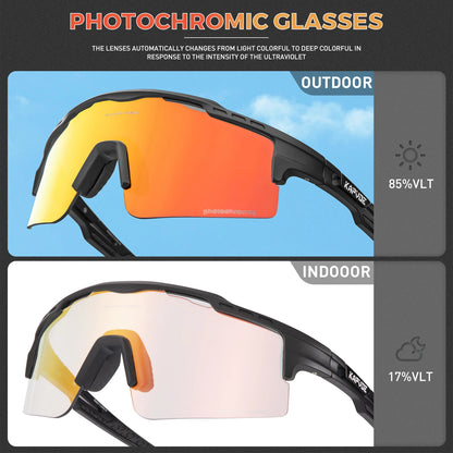 Cycling SunGlasses Photochromic Red Bike cycling glasses Outdoor Sports Goggles MTB Eyewear Bicycle glasses Man sun UV400