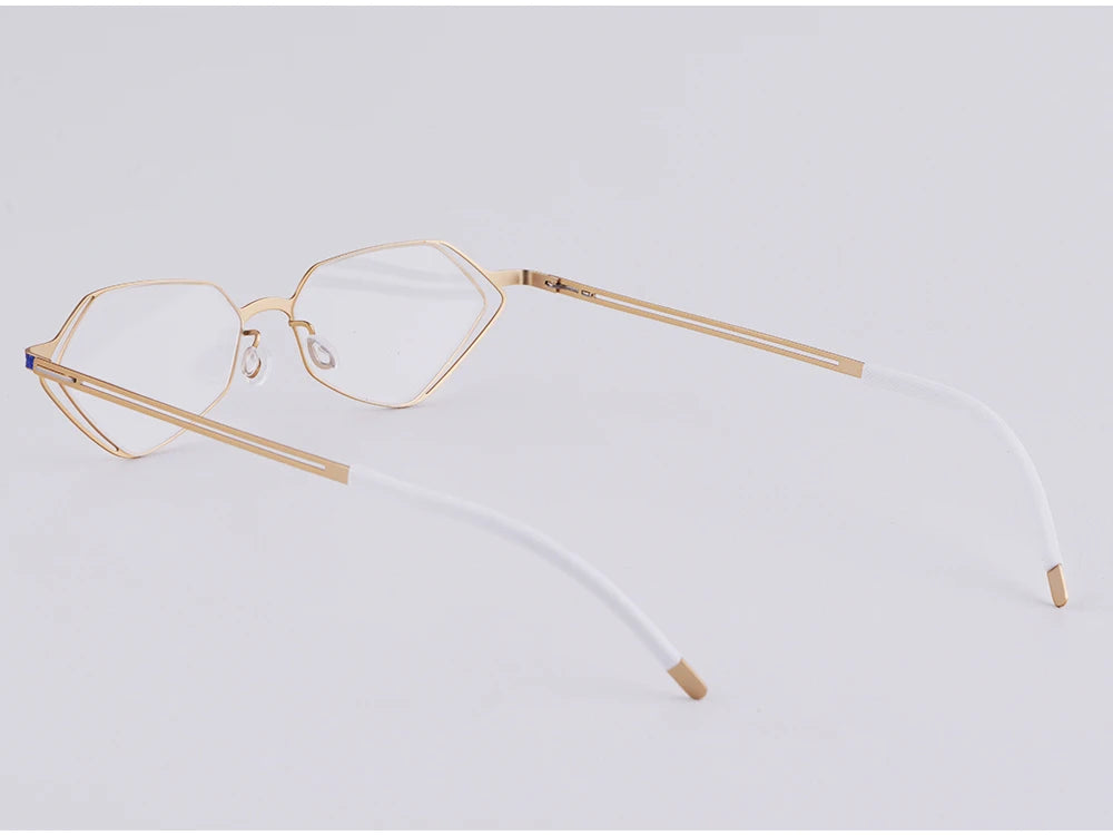 Diamond Shape Titanium Polygon Eyeglasses Frame