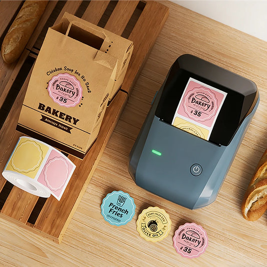 B1 Thermal Label Printer, Bluetooth Portable Sticker Maker 20–50mm, Inkless Barcode Price Tag Label Machine for Business & Food
