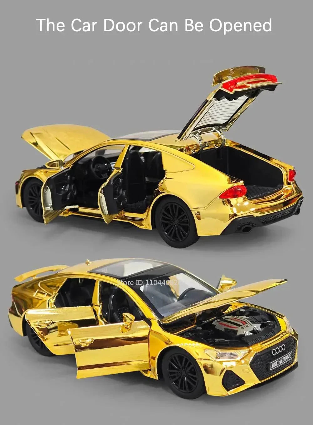 1:32 Scale RS7 RS6 Sports Car Toy Model Light Sound Pull Back Diecast Metal Miniature Vehicles Models Desktop Ornaments