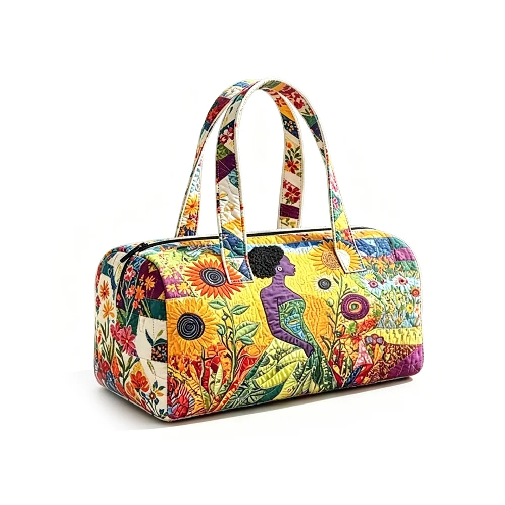 Vintage Animal Print Quilted Duffel Bag Overnight Travel Bag Lightweight Handheld Luggage for Vacation Gym Weekend Getaway