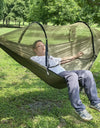 Portable Outdoor Camping Hammock with Mosquito Net and Canopy High Strength Parachute- Fabric Hanging Bed Hunting Sleeping Swing