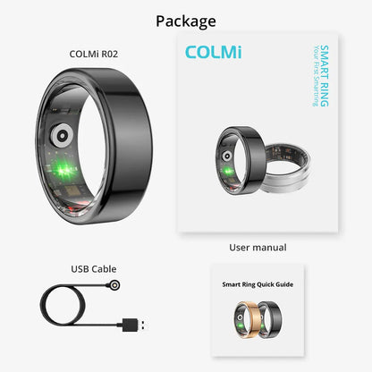 R02 Smart Ring Military Grade Titanium Steel Shell Health Monitoring IP68 & 5ATM Waterproof Multi-sport Modes