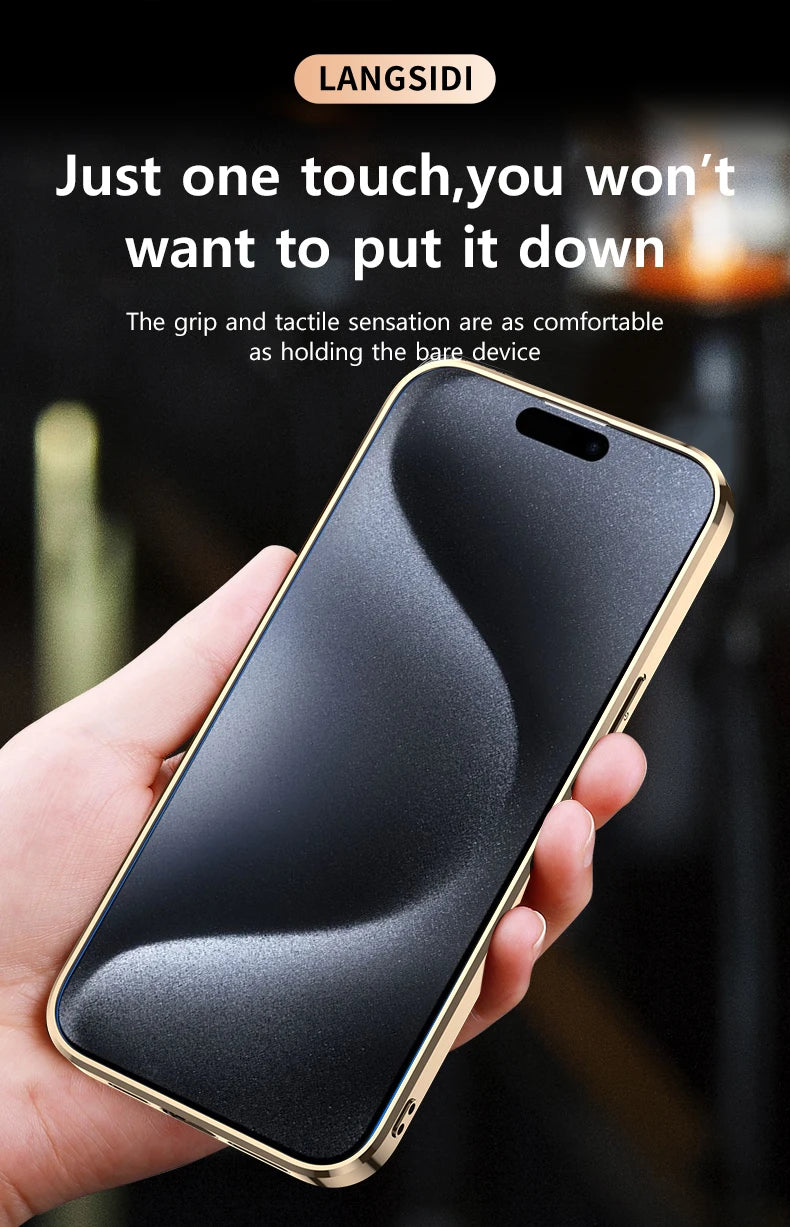 Genuine Leather Phone Case for iPhone 16 15 Pro Max 14ProMax Luxury Soft Edges Shockproof Camera Protection Cover