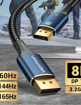 DisplayPort 1.4 Cable 8K 60Hz 4K HDR 165Hz Display Port Audio Cable for Video PC Laptop TV Display Port 1.4 DP Cable 1.2