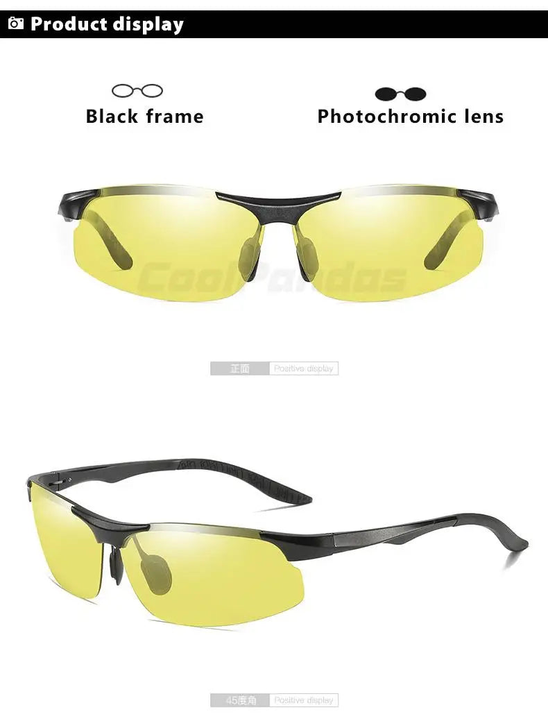 Aluminum Photochromic Polarized UV400 Mirror Driving Sunglasses for Men Women