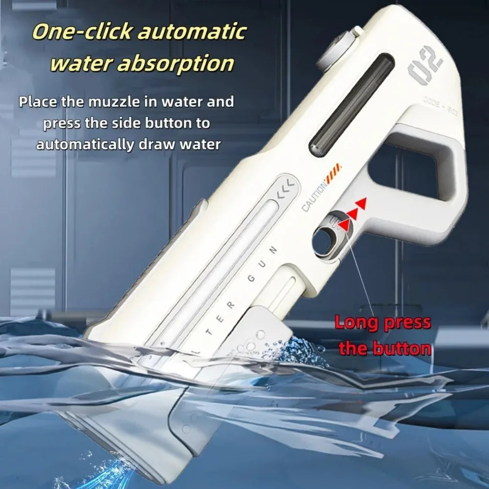 Pulse Electric Continuous Long-Range Water Gun Rechargeable Large Capacity Outdoor Water Blaster