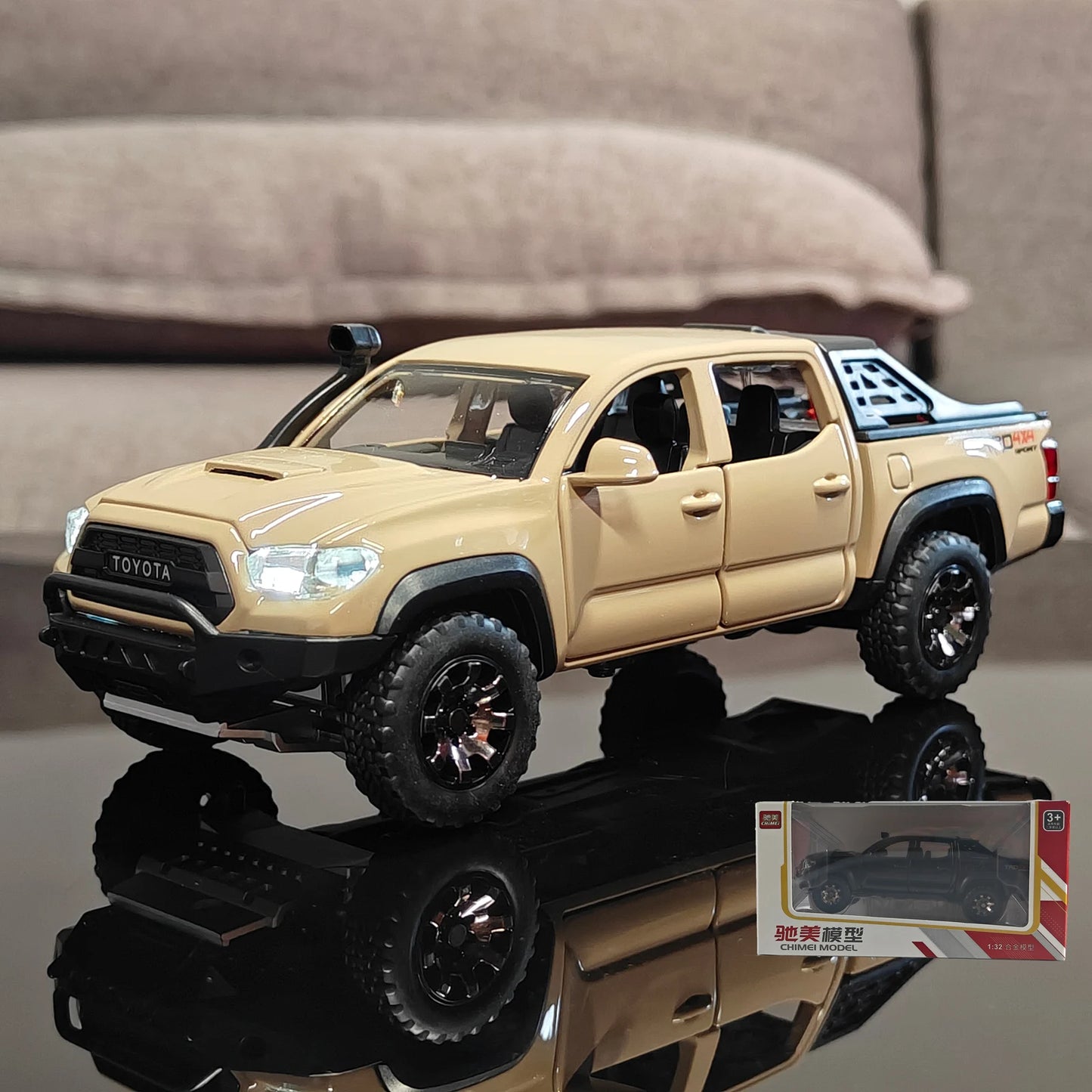 1:32 Toyota Tacoma TRO Off Road Pickup Truck Alloy Diecast Model Outdoor Collection Ornaments High Simulation Collection Present