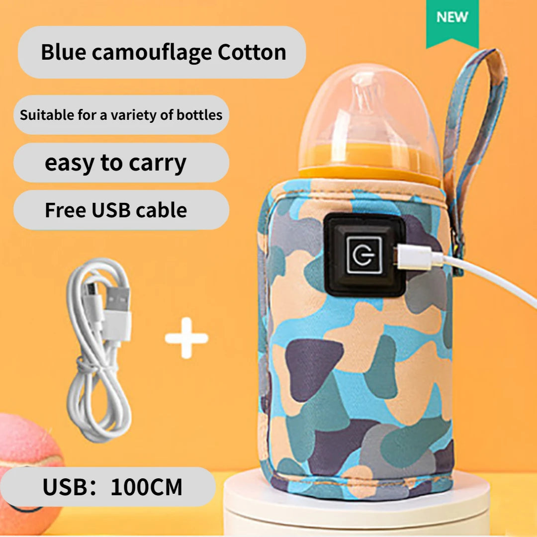 USB Milk Water Warmer Bottle Heater Travel Stroller Insulated Bag Baby Nursing Safe Kids Supplies for Outdoor WinterFree USB