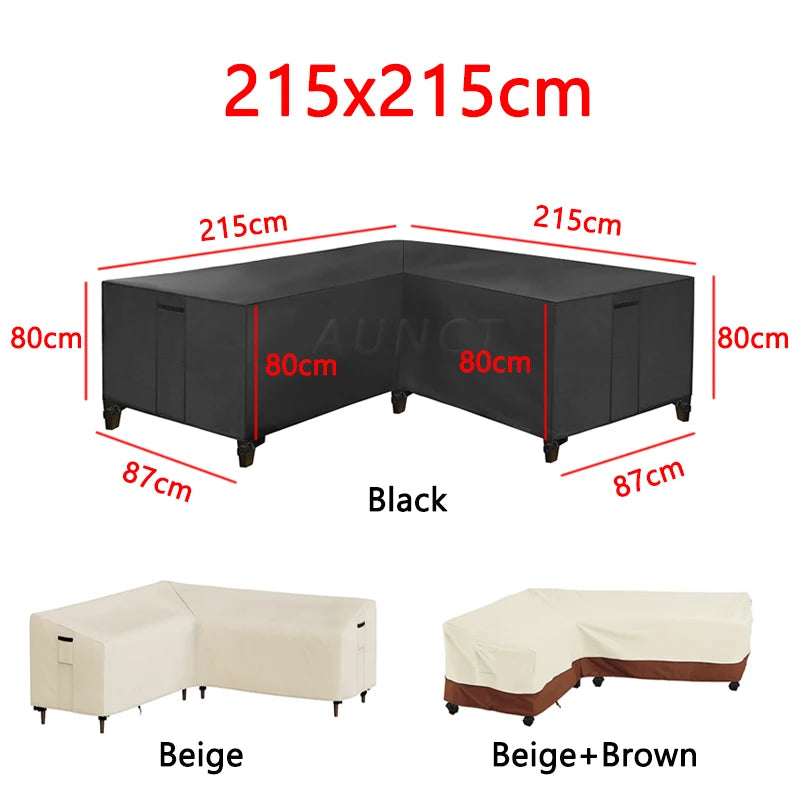 L Shape Corner Outdoor Sofa Cover Waterproof Rattan Corner Furniture Cover V Shape Sofa Table Chair Protective Dust Covers