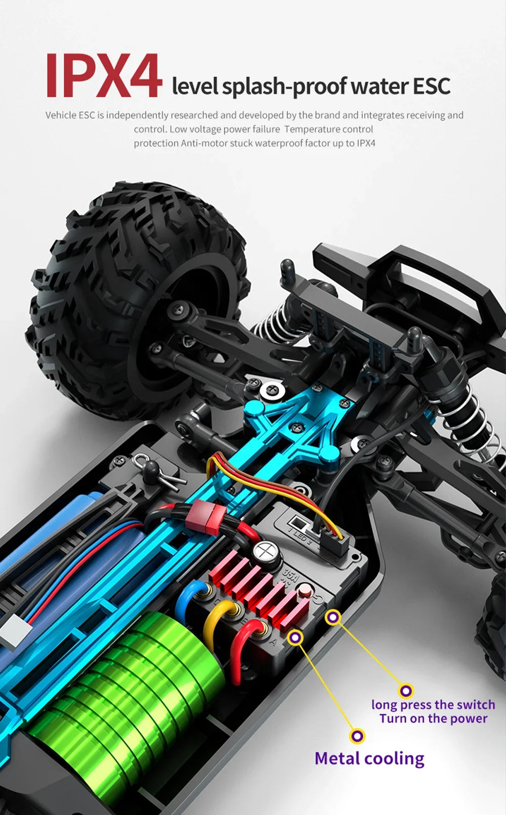 RC Car 1:16 70KM/H or 25KM/H Car Toys LED Headlight Shock-Absorbing Long Endurance With Adapt To All-Terrain 4WD Toys