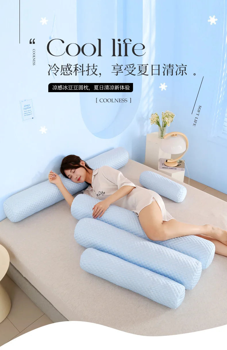 Round Neck Pillow Roll Cervical Support Pillows Neck Pain Relief Cylinder Bolster Pillows with Removable Washable Cove for Chair