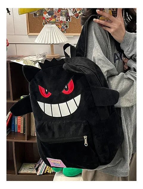 Gengar Plush Backpack Large Capacity Soft Shoulder Bag