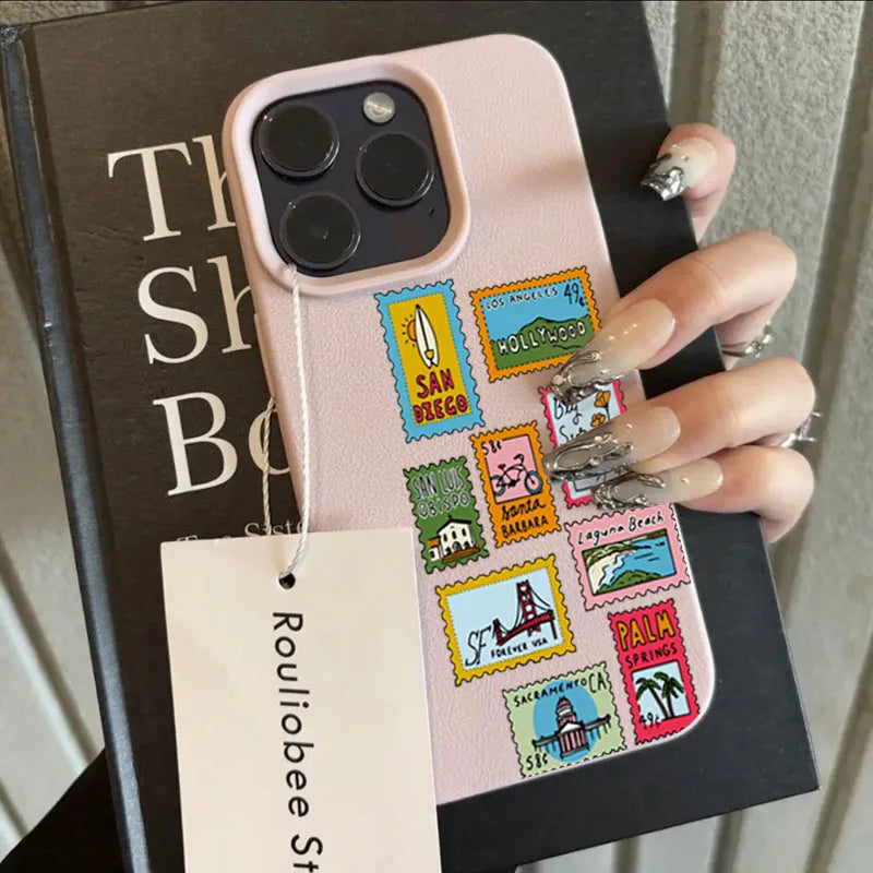 Vibrant Retro Stamp Lichee Design Phone Case For iPhone 17 16 15 14 Pro Max Plus Air 16 Plus 16E Shockproof Cover