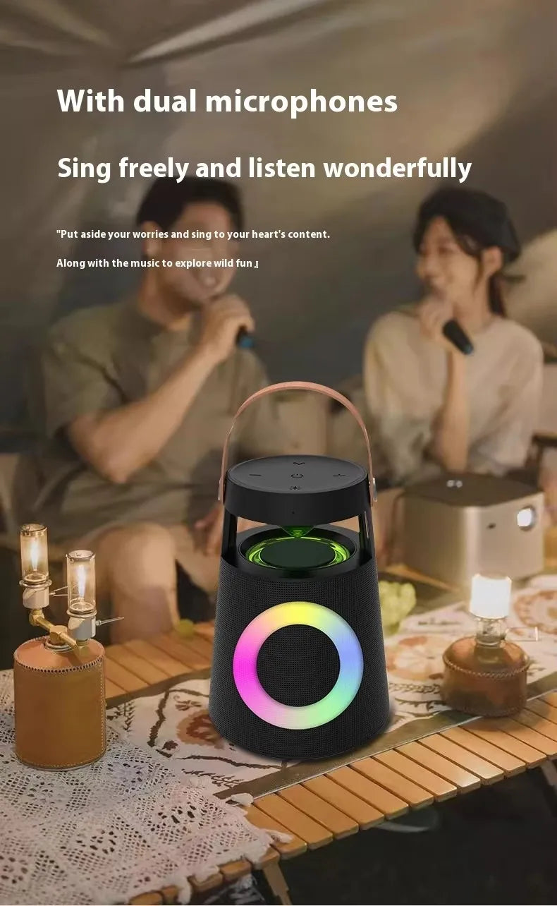 Wireless Bluetooth Speaker Outdoor Portable Camping RGB Color Light Rechargeable Wireless Speaker Home Party Music Player