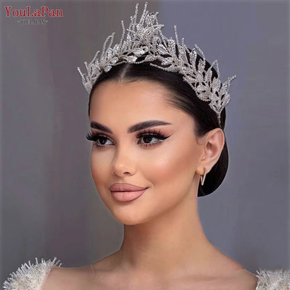 Rhinestones Wedding Crown Handmade Bridal Headband Woman Hair Accessories