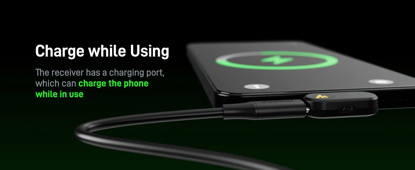 Wireless Lavalier Microphone with AI Noise Cancellation and App Control
