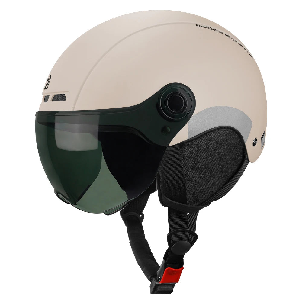 Adult Cycling Helmet With Goggles Ear Protection And Removable Lining