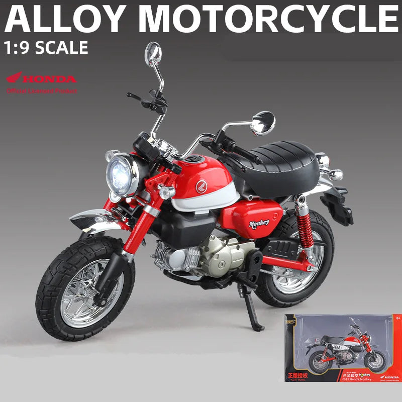 1:9 Honda Monkey 125 MINI Alloy Die Cast Motorcycle Model Toy Vehicle Collection Sound and Light Off Road Autocycle Toys Car