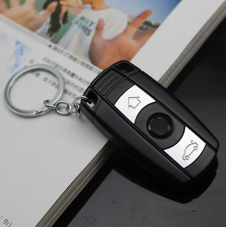 Keychain Windproof Lighter Cool Car Key Model Black Technology Multifunctional Igniter Gift Boyfriend A Trendy Look