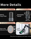 Condenser Microphone Cardioid Pattern Microphone Real-Time Monitoring for Smartphone Laptop Computer  40Hz-20KHz