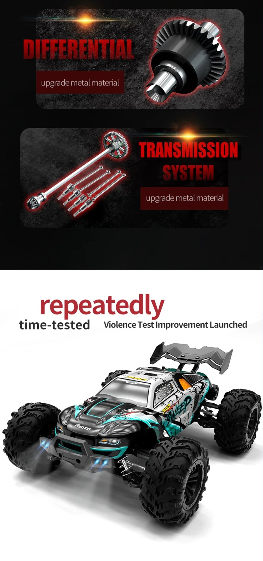 RC Car 1:16 70KM/H or 25KM/H Car Toys LED Headlight Shock-Absorbing Long Endurance With Adapt To All-Terrain 4WD Toys