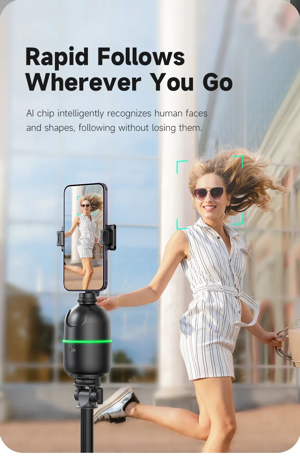 P03 Gimbal Stabilizer for Mobile Phone AI 360 Follow Selfie Stand Face Tracking Desktop Gimbal for Cellphone and Cameras