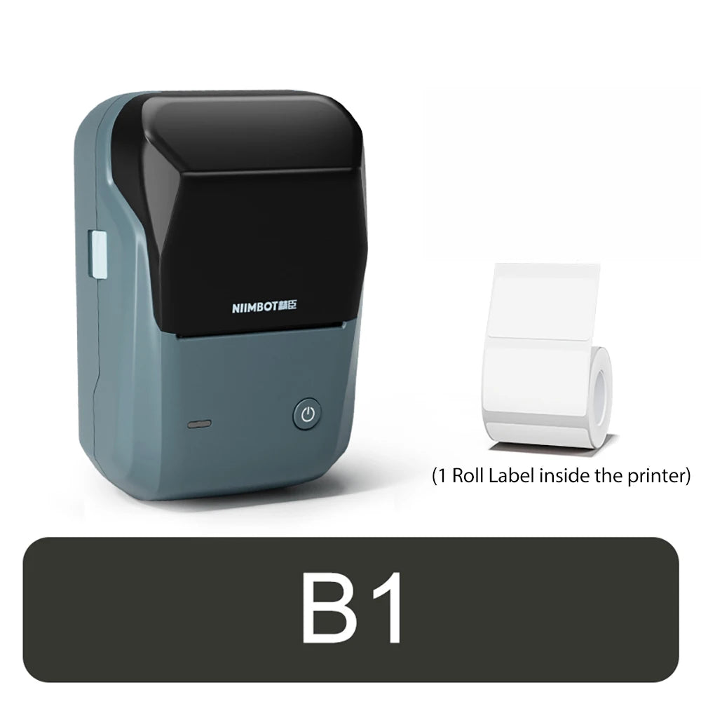 B21 / B1 Thermal Label Printer, Bluetooth Wireless Sticker Maker 20–50mm, Portable Inkless Barcode Label Printer for Clothing & Jewelry
