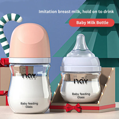 Baby Bottles Newborn Wide-caliber Nursing Glass Bottles Anti-flatulence Milk Feeding Bottles Infant 0-3 Month BPA Free