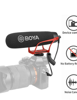 R Super-Cardioid Shotgun Microphone with TRRS & TRS Connectors for IOS Andrioid Smartphone DSLR Camera Camcorder