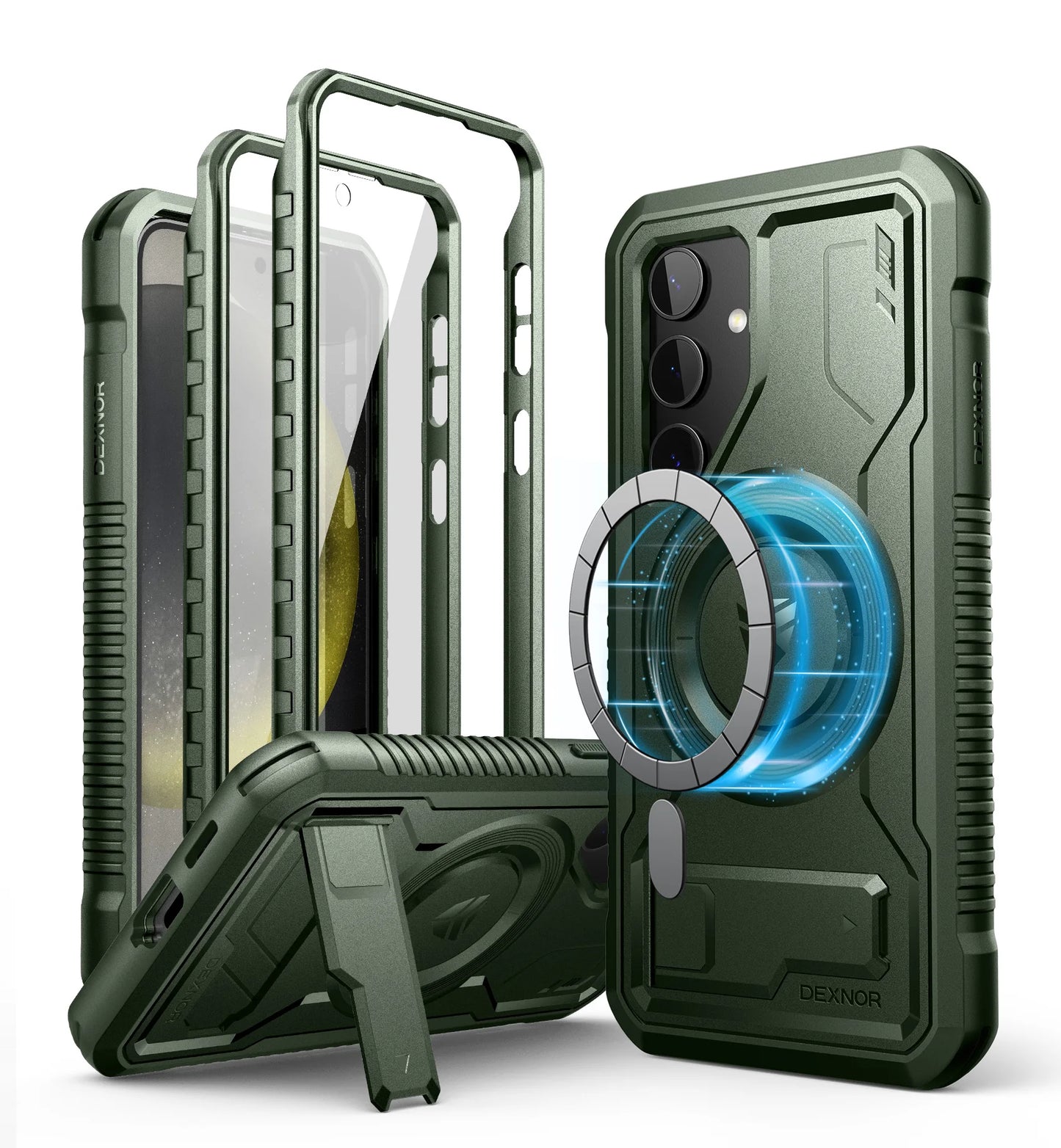 Magnetic Case For Samsung Galaxy S24 holder For MagSafe Shockproof Rugged Bumper Cover Protective With Built in Screen Protector