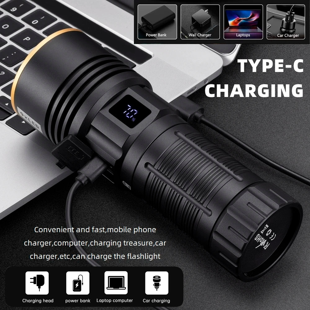 140W 7 LED High Power Rechargeable Flashlight