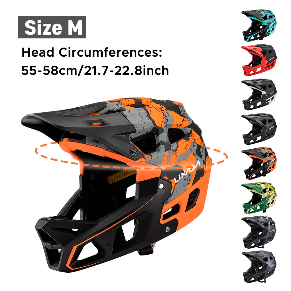 Full Face Mountain Bike Helmet Adult Racing Downhill MTB Helmet for Men/Women Adult Mountain Bike Helmet with Visor Over 31 Vent