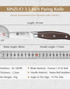 Germany Steel 3.5 " Paring Knife Stainless Steel Anti-Slip Ergonomic Red Sandalwood Handle Fruit Paring Knife Kitchen