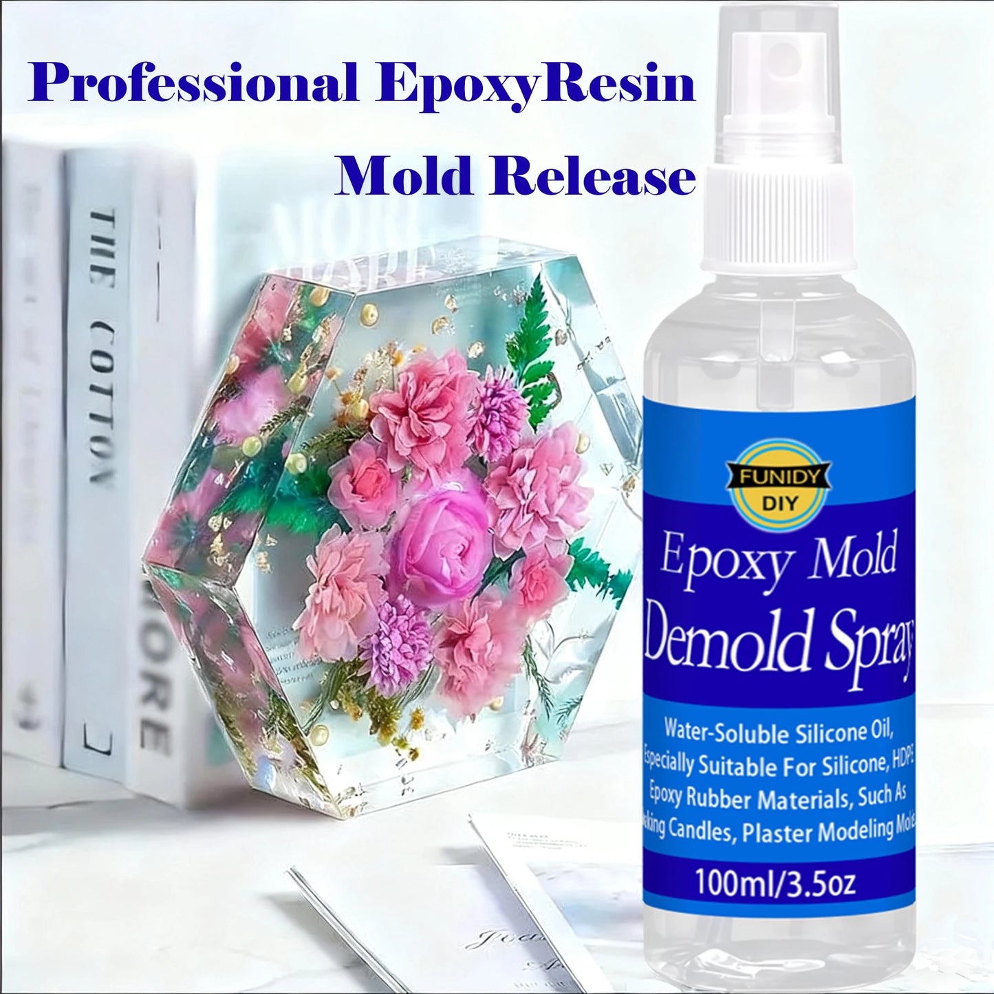 3.5oz Epoxy Mold Release Spray – Quick-Drying Silicone Oil Non-Stick Demolding for Resin & Candle Making