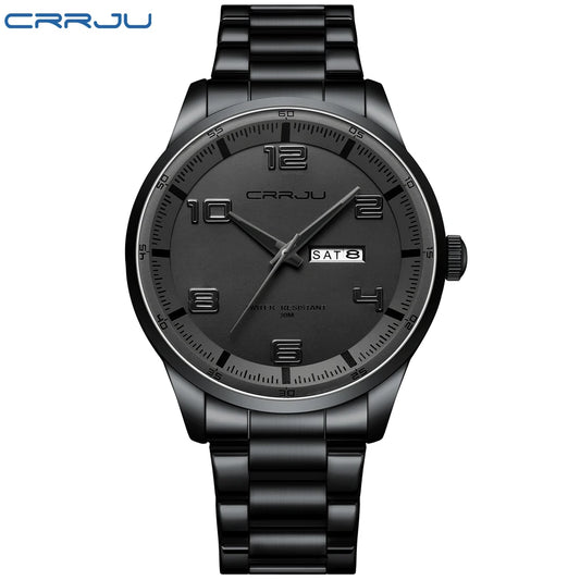 Men Luxury Watches Stainless Steel Quartz Auto Date Clock with Luminous Hands Relogio Masculino