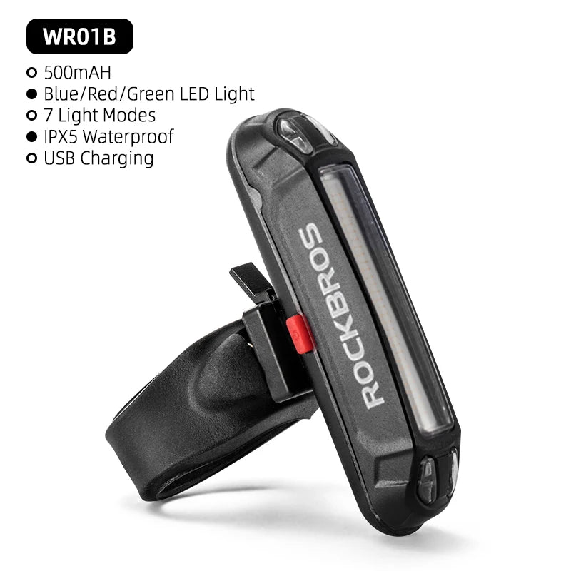 Bicycle Rear Light 500mAH USB Rechargable LED Lamp Bike Tail Light Warning Seatpost Riding Cycling Taillight