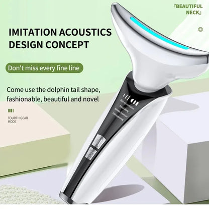 EMS Microcurrent Face Neck Beauty Device LED Photon Firming Rejuvenation Anti Wrinkle Thin Double Chin Skin Care Facial Massager