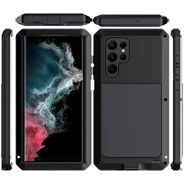 Heavy Duty Doom Armor Metal Case for Samsung Galaxy S26 / S25 / S24 Ultra / Plus / Note 20 Ultra – Aluminum Shockproof Tough Cover
