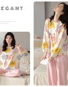 Women’s Cute Lazy Style Cotton Pajama Set – Soft, Loose Long Sleeves & Pants