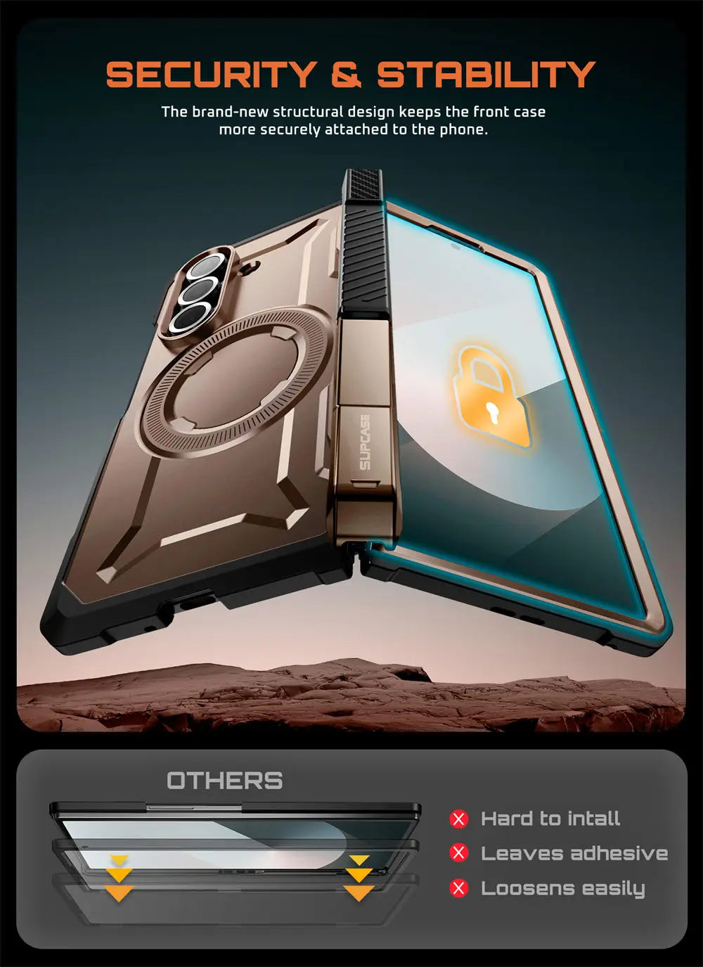 For Samsung Galaxy Z Fold 7 Case UB Grip Anti-Scratch Heavy Duty Rugged  Phone Case with Screen Protector