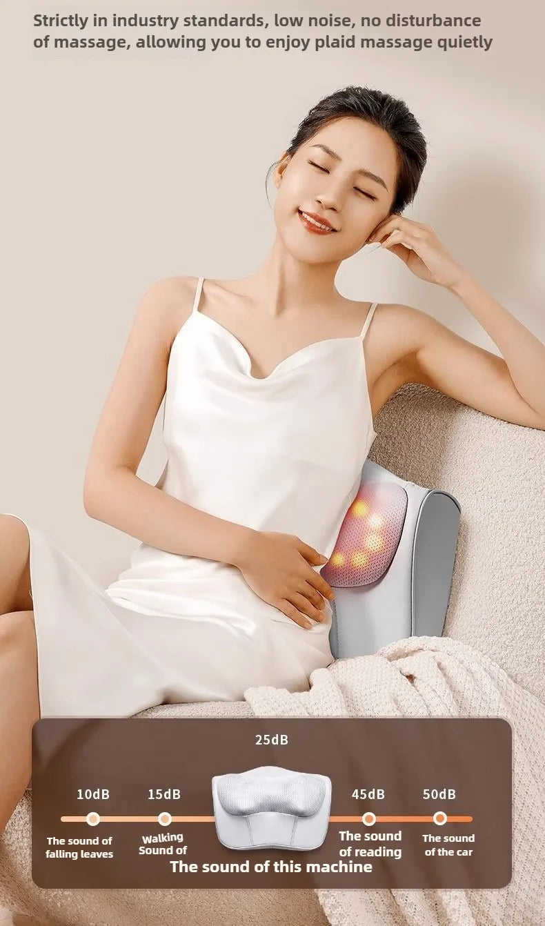 Neck Massage Pillow Electric Cervical Massager Waist Back Shoulder Shiatsu Kneaded Multifunctional Hot Compress Relaxation Gift