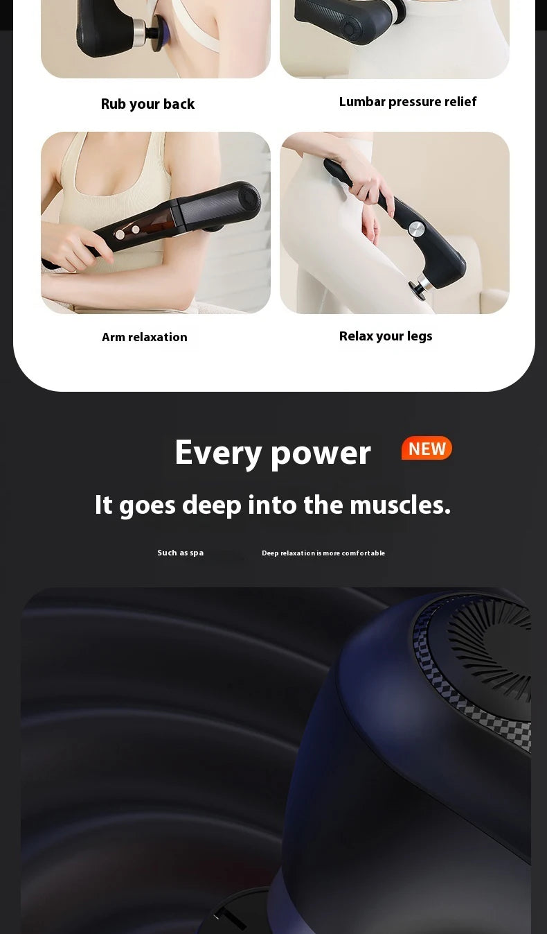 Foldable Massage  Deep Tissue with Heat & Cold Head Adjustable Angles Portable Percussion Back Massager for Muscle Neck Body