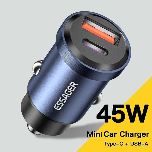 30W / 45W USB-C + USB-A Fast Car Charger (PD + QC 4.0)