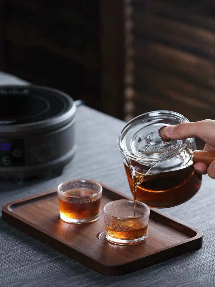 500ml Teapot High Temperature Resistant Glass Teapot Cooking Pot With Wooden Handle