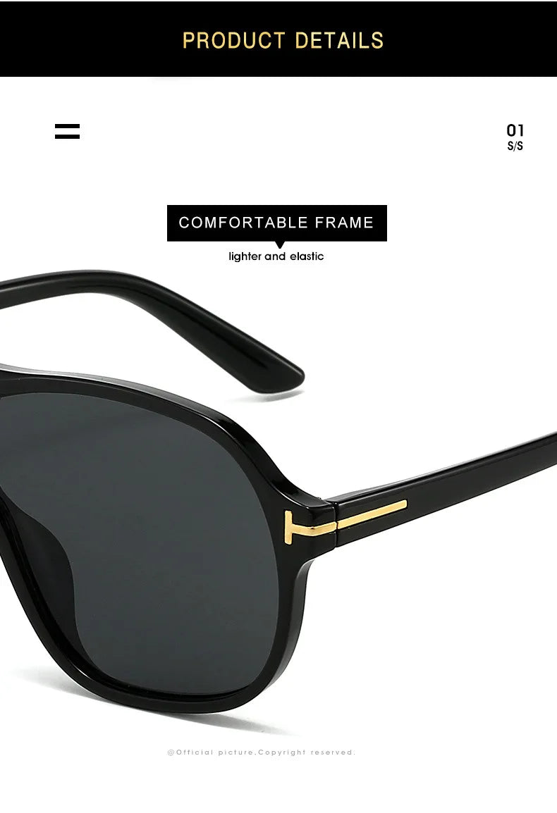 Retro Sunglasses T-Piece Large Frame Sun Glasses Trend Man Toad Eyewear Outdoor Fashion Sunscreen Eyeglasses UV400