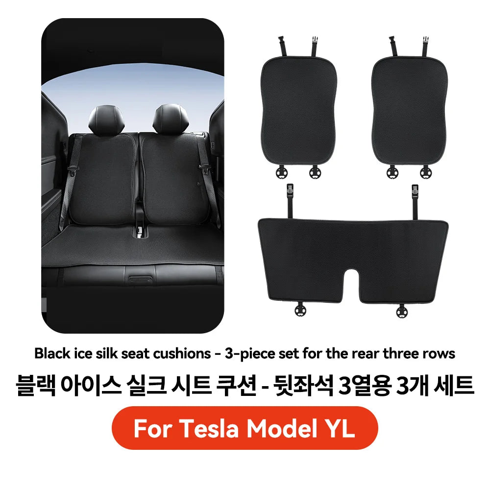Tesla Model YL Juniper Ice Silk Seat Covers 11 Piece Set Breathable Four Season Seat Cushion Protector 6 Seat