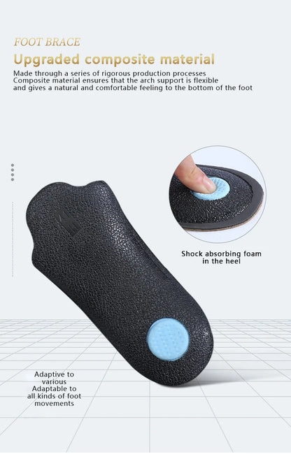 1Pair Orthopedic Insoles Arch Support Insole Flat Feet Plantar Fasciitis Shoe Pads Quality Leather Deodorising Shoe Sole